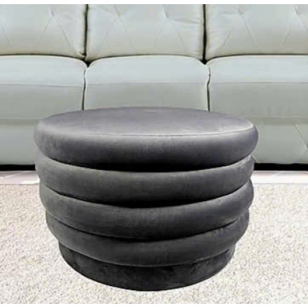 88003016 : Bàn Sofa, Ottoman Hình Tròn - Màu Xám